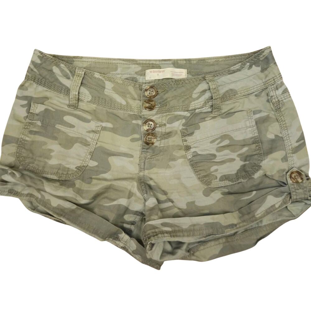 Y2K Vtg 90s Grunge Green Camo Micro Shorts 5 Cargo Utility Military Normcore USA